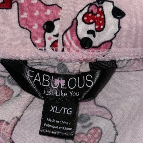 Fabulous Just Like You XL Pink Pajama Pants With Heart & Dog Print - Picture 2 of 9